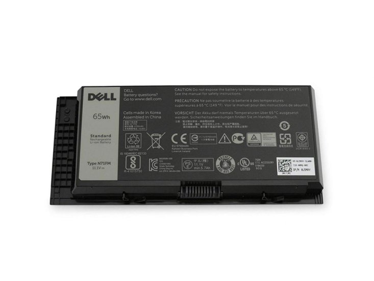 65Whr N71FM 5V19F 451-BBGN Dell Precision M4800 P20E Batteri - Trykk på bildet for å lukke