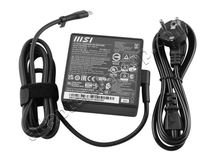 Original 100W USB-C MSI Prestige 14 AI Evo C1MG-024AU AC Adapter Lader + kabel - Trykk på bildet for å lukke