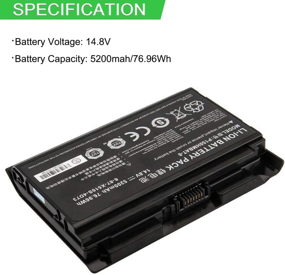 5200mah Schenker XMG P502 P501 Batteri