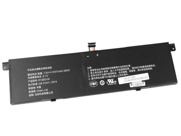 Original 39Wh 5107mAh Xiaomi R13B01W R13B02W Mi Air 13.3 Batteri - Trykk på bildet for å lukke