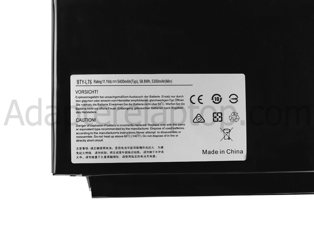 5400mAh 9 Celle MSI GS70 2PE-014UK Batteri