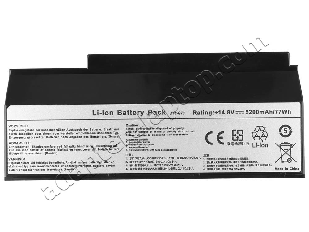 14.8V 5200mAh 75Wh Batteri Asus G53JW-MA1 G53JW-XT1 G53JW-SX145V