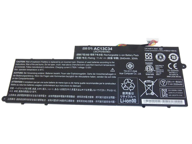 30Wh Acer Aspire V5-122P-0863 V5-122P-0894 Batteri - Trykk på bildet for å lukke