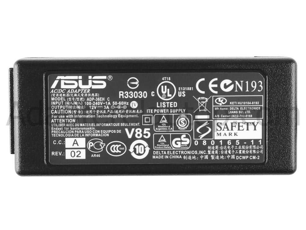 12V 3A 36W Asus Eee PC 1000 Notebook AC Adapter Lader