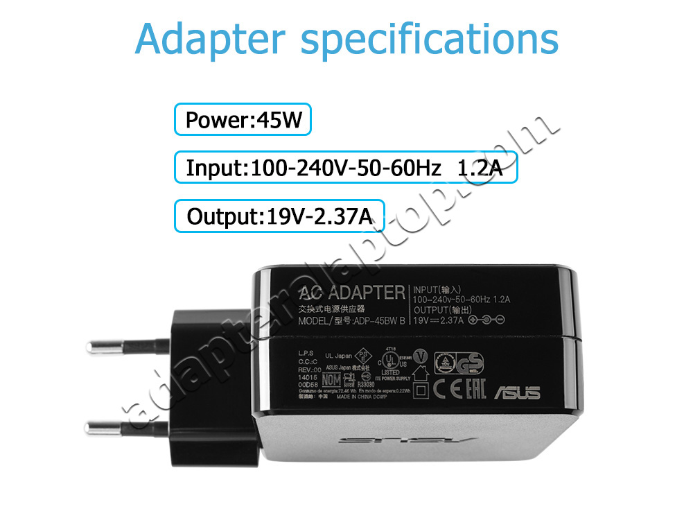 Original 45w Asus X441U X441UB AC Adapter Lader