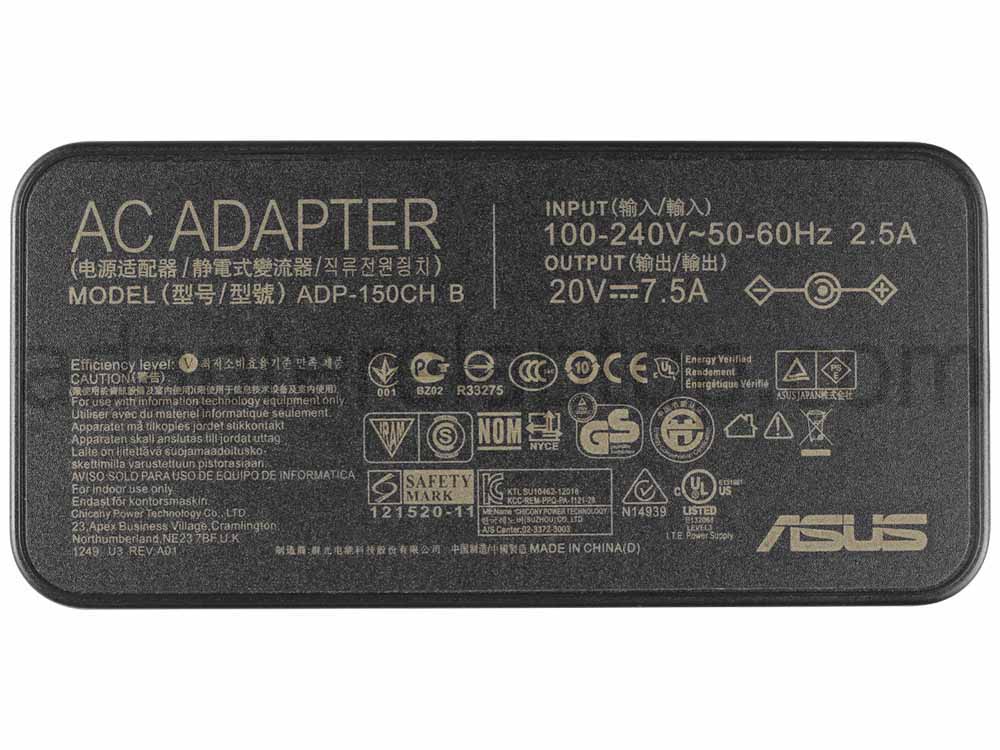 150W AC Adapter Lader Asus ZenBook Pro 15 UX535LI-XH77T