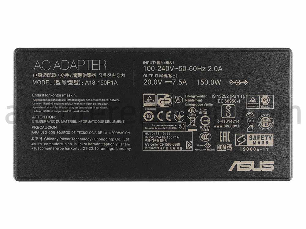 150W AC Adapter Lader 4.5mm * 3.0mm Asus A18-150P1A