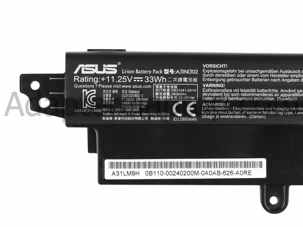 33wh Asus F200CA-CT046H F200CA-CT055H F200CA-CT131H Batteri