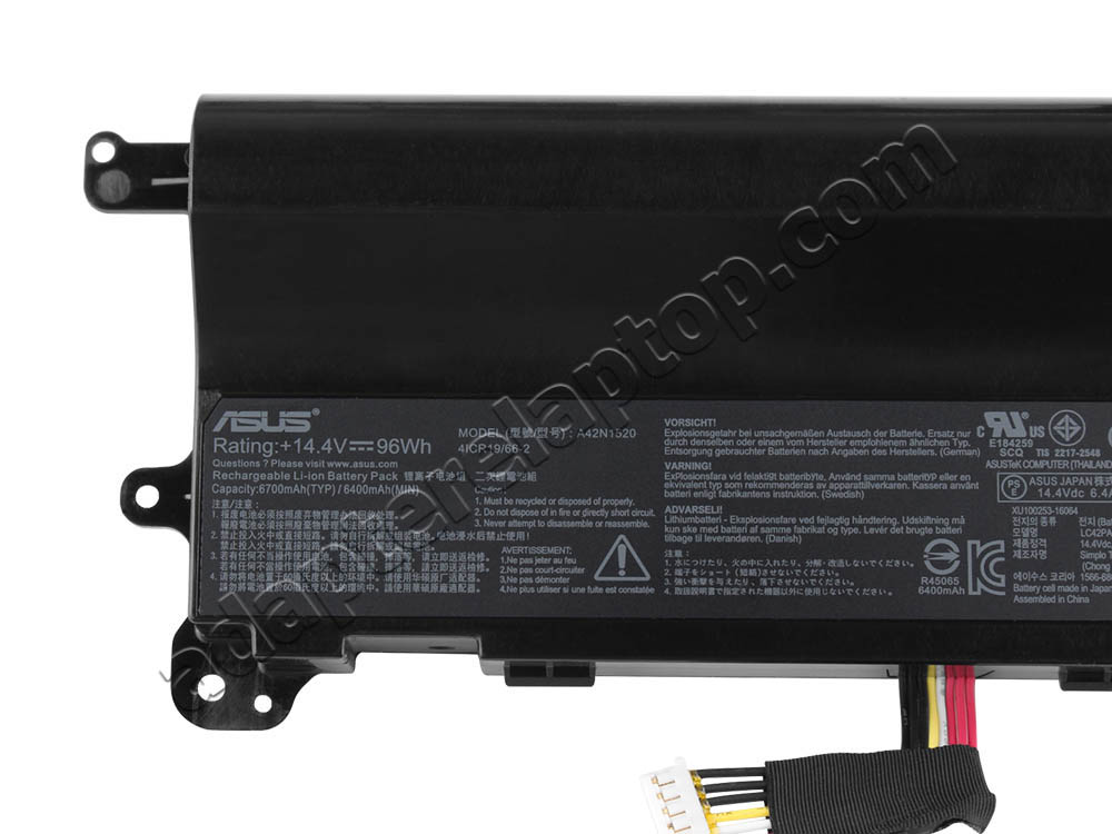 Original 14.4V 6400mAh 96Wh Asus ROG G752VS Batteri