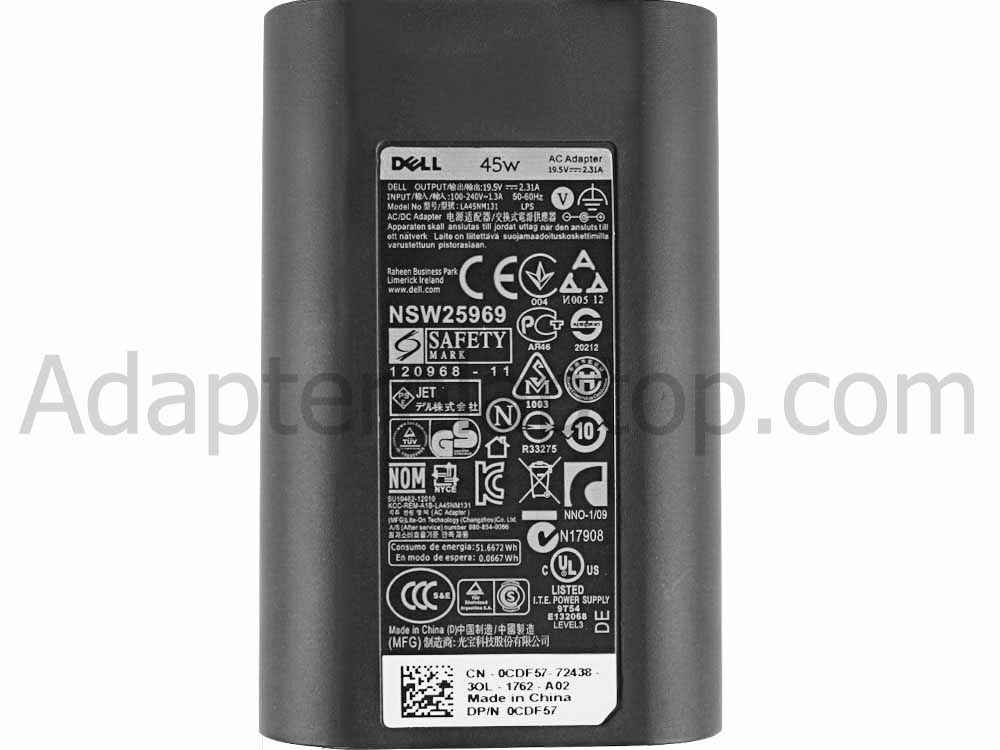 Original 45W Dell XPS 13 9333 9343 P29G AC Adapter Lader