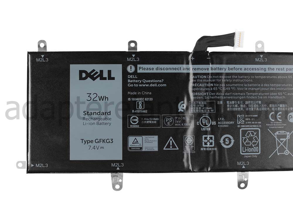 9 Celle 32Wh Dell Venue 10 Pro 5056 Batteri