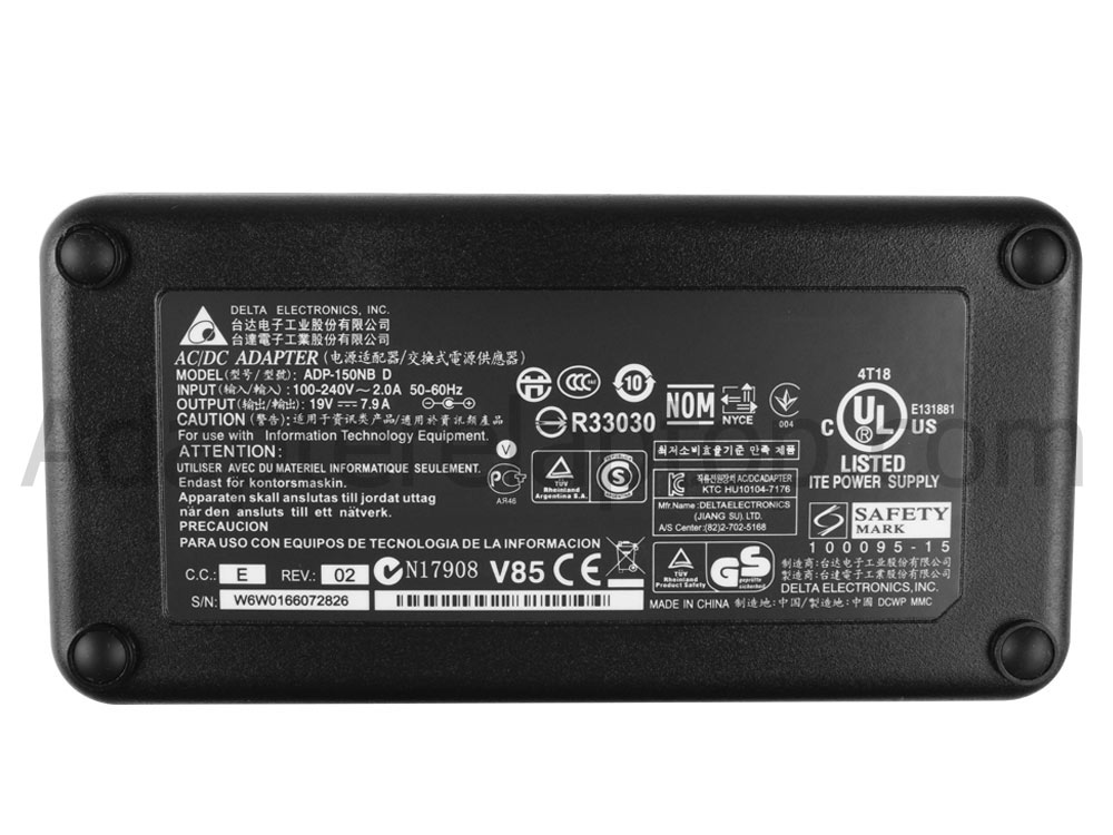 150W AC Adapter Lader MSI GS72-6QE-201PL GS72-6QE-099TR