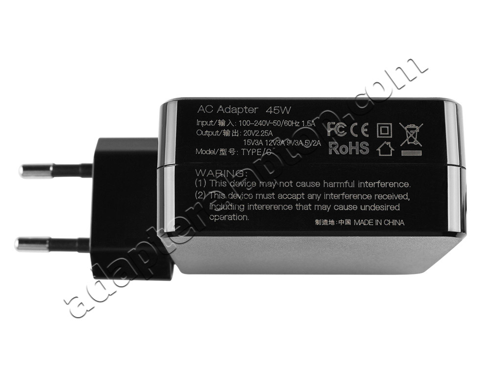 45W USB-C HP N0R06EA N0R07EA AC Adapter Lader