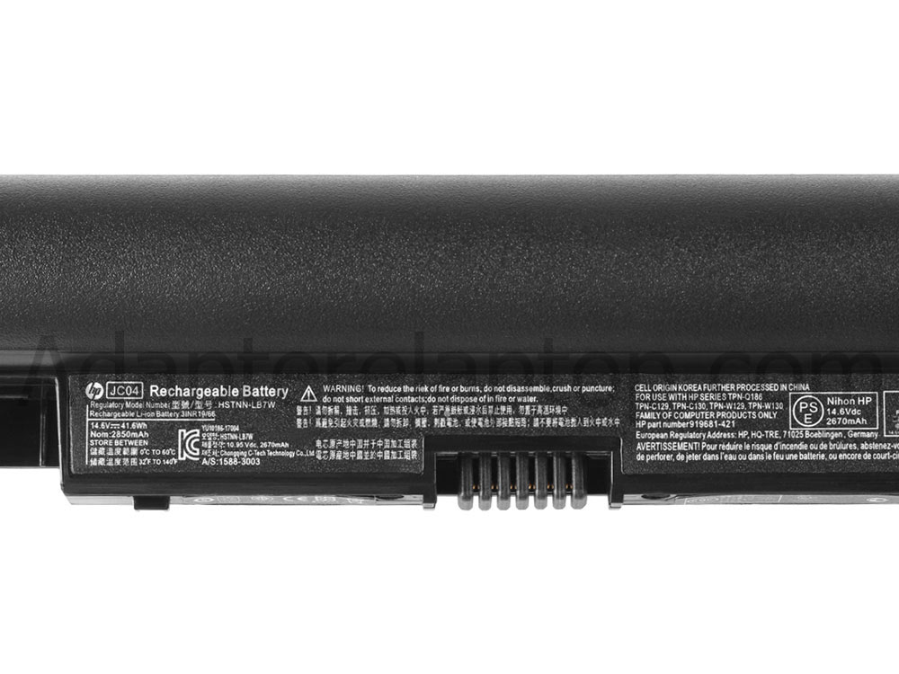 2850mAh 41.6Wh 4 Celle HP 919701-850 Batteri