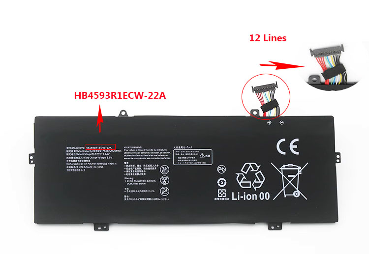 7.64V 7330mAh 56Wh Batteri till Huawei MateBook 14 2020 Intel