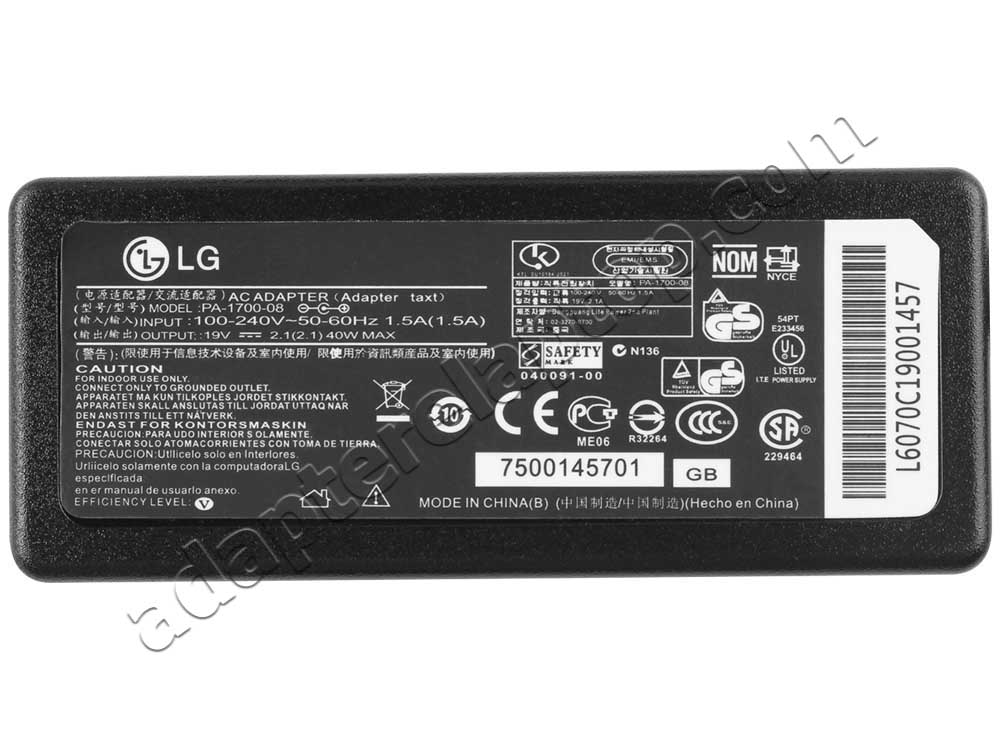 Original 40W LG IPS237L-BN IPS277L-BN AC Adapter Lader