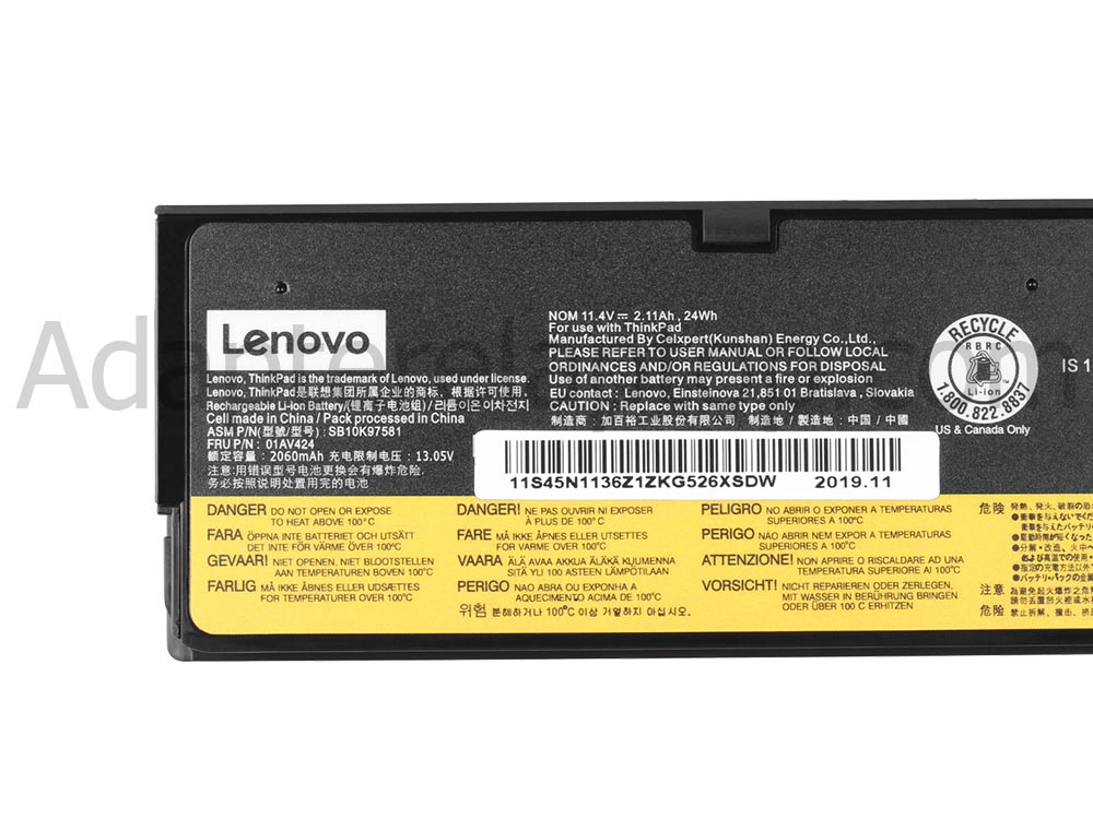 Original 2100mAh 24Wh 3 Celle Lenovo ThinkPad P52s 20LB Batteri