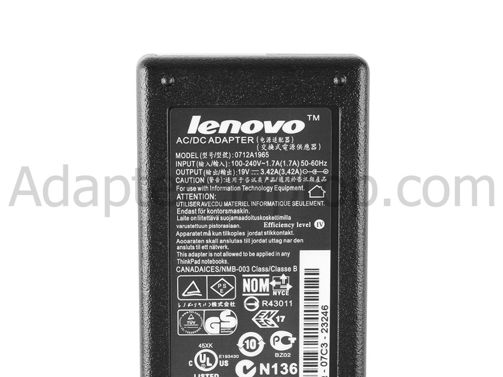 Original 65W Lenovo IdeaCentre Q190 57312240 AC Adapter Lader + Gratis kabel