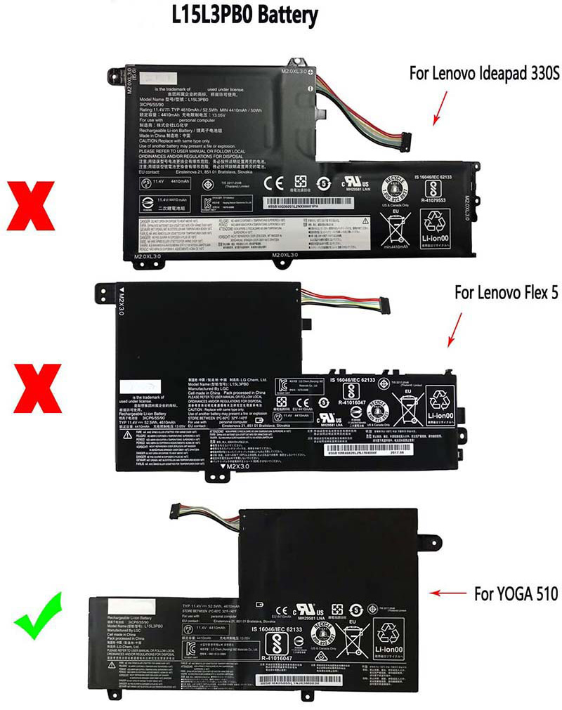 Original 4610mAh 52.5Wh 3 Celle Lenovo Yoga 510-14ISK Batteri