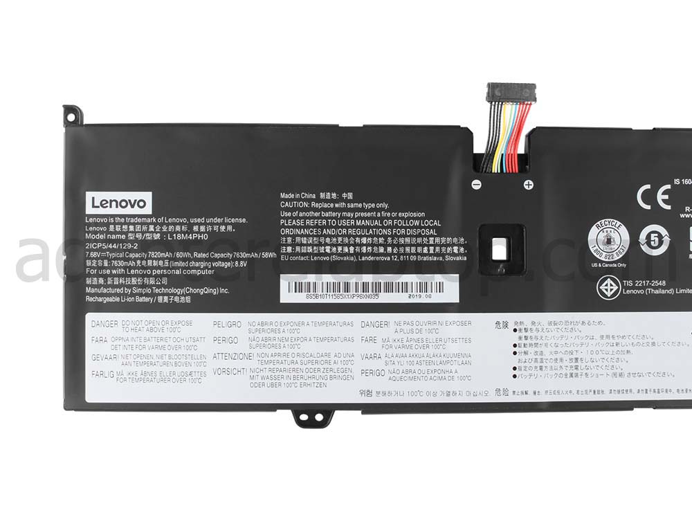 Original 7820mAh 60Wh 4 Celle Lenovo Yoga C940-14IIL Batteri