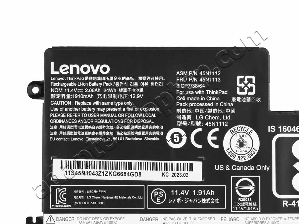 24whr Lenovo 45N1108 45N1109 45N1110 Batteri