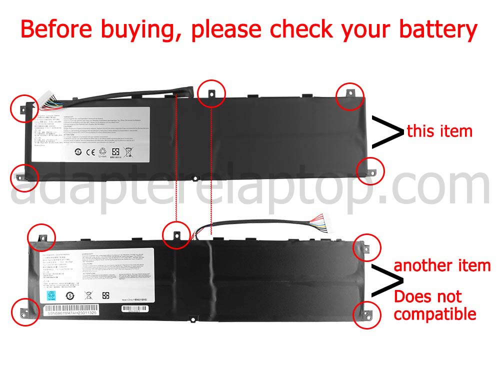 5380mAh 4 Celle MSI BTY-M6L Batteri