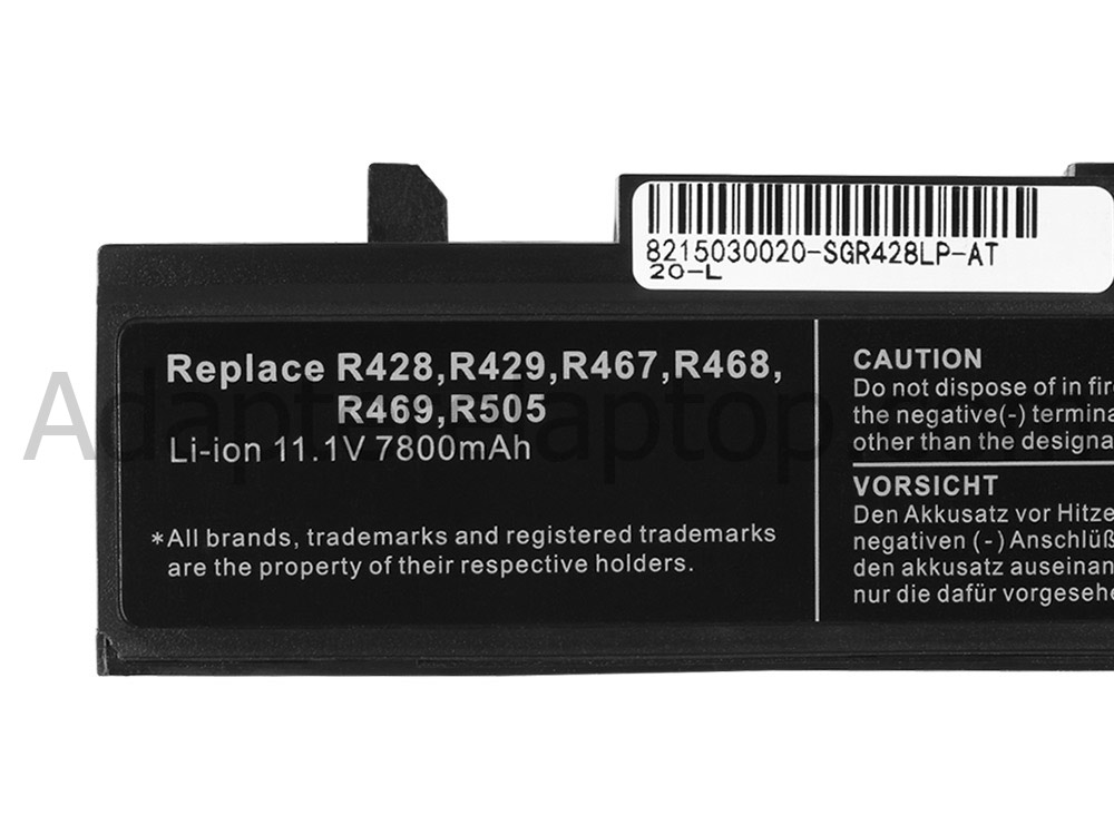 7800Mah Samsung NP-R510-AS05DE NP-R510-FA03DE Batteri