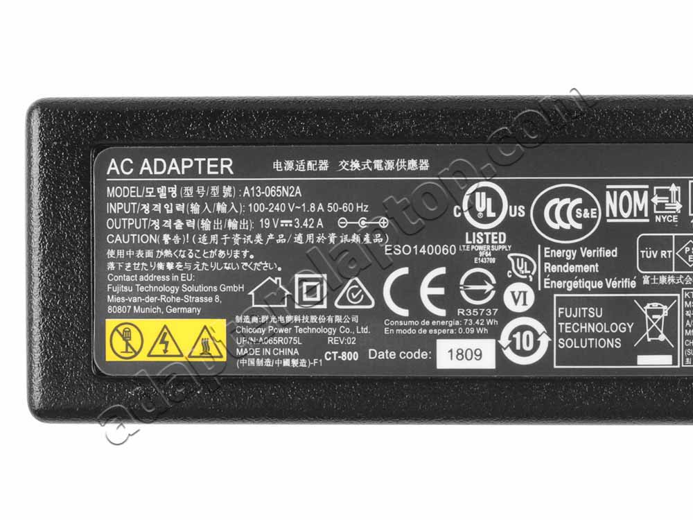 Original 65w Fujitsu A13-065N2A FPCAC186 AC Adapter Lader