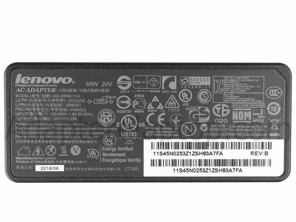 65W Lenovo Thinkpad S531 20B00034RT AC Adapter Lader